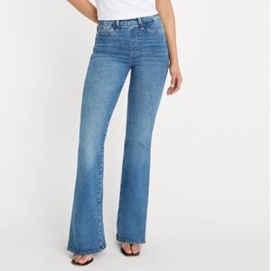 Good American Power Stretch Pull On Flare Jeans | Size 3 (L)